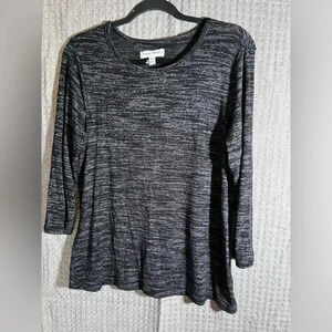 Emily Daniels women’s size M long sleeve black and white tunic Top